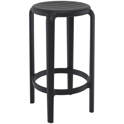 Tom Counter Stool By Siesta In Black, Viewed From Angle In Front