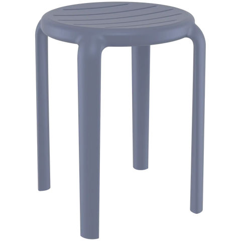 Tom Low Stool By Siesta In Anthracite, Viewed From Angle In Front