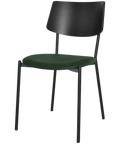 Venice Chair With Black Backrest Custom Upholstery Seat And Black 4 Leg Frame, Viewed From Front Angle
