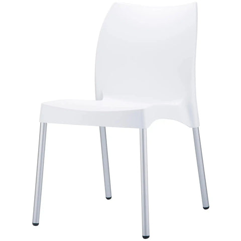 Vita Chair By Siesta In White, Viewed From Angle In Front