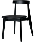 Zoltan Chair With Black Painted Finish And Black Vinyl Seat Pad, Viewed From Front Angle
