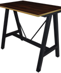 A Frame Bar Base In Black 120X70 With Table Top View From Front Angle
