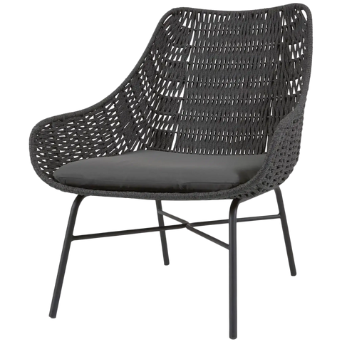 Abeli Lounge Chair In Black From Front Angle
