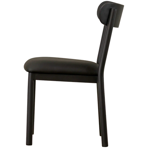 Abodo Chair With Anthracite Frame And Black Vinyl Seat, Viewed From Side Angle