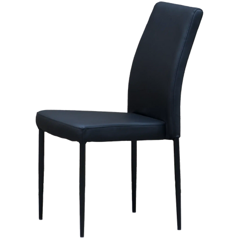 Adelaide Chair With Black Vinyl Upholstery and Black Legs