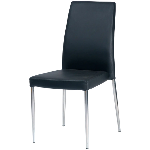 Adelaide Function Chair Black Vinyl Stainless Steel Legs Angle From Front