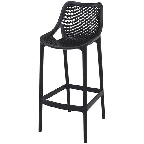 Air Bar Stool By Siesta In Black, Viewed From Angle In Front