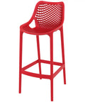 Air Bar Stool By Siesta In Red, Viewed From Angle In Front