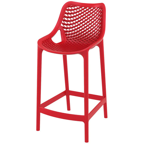 Air Counter Stool By Siesta In Red, Viewed From Angle In Front