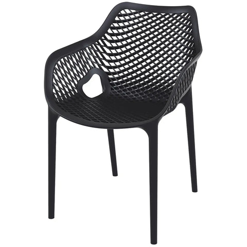 Air XL Armchair By Siesta In Black, Viewed From Angle In Front