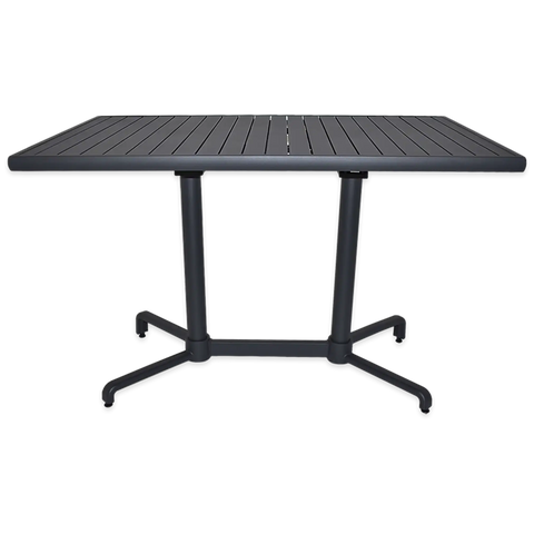Aluminium Table Top 1200x800Mm On Nala Table Base In Anthracite Finish, Viewed From Front
