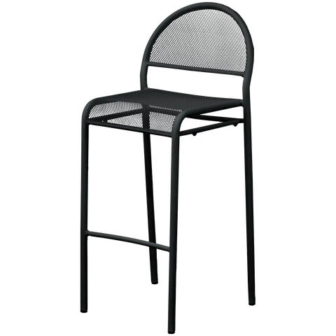 Anita By Dolce Vita Barstool With Backrest In Anthracite, Viewed From Angle In Front