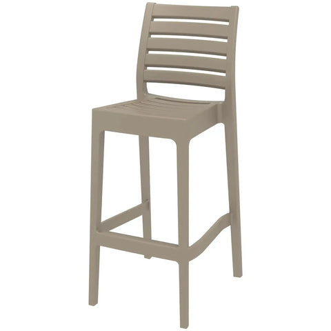 Ares Bar Stool By Siesta In Taupe, Viewed From Angle In Front