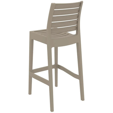 Ares Bar Stool By Siesta In Taupe, Viewed From Behind On Angle