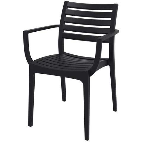 Artemis Armchair By Siesta In Black, Viewed From Angle In Front