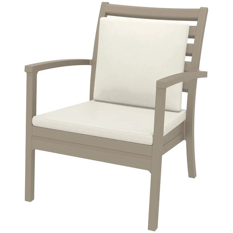 Artemis XL By Siesta With Beige Backrest And Seat Cushion Taupe, Viewed From Angle In Front