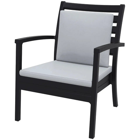 Artemis XL By Siesta With Light Grey Backrest And Seat Cushion Black, Viewed From Angle In Front