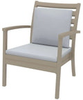 Artemis XL By Siesta With Light Grey Backrest And Seat Cushion Taupe, Viewed From Angle In Front