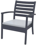 Artemis XL By Siesta With Light Grey Seat Cushion Anthracite, Viewed From Angle In Front