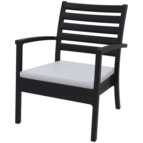 Artemis XL By Siesta With Light Grey Seat Cushion Black, Viewed From Angle In Front
