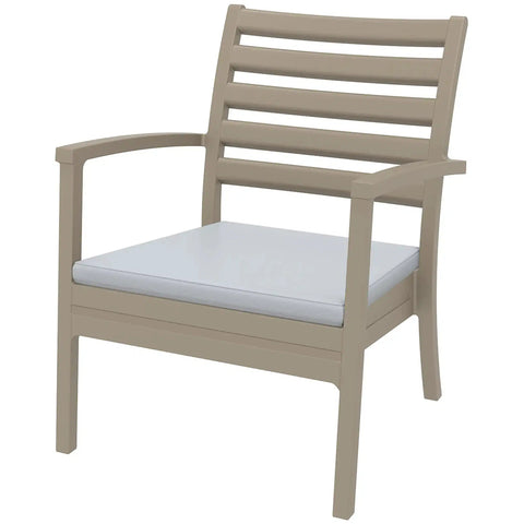 Artemis XL By Siesta With Light Grey Seat Cushion Taupe, Viewed From Angle In Front