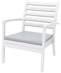 Artemis XL By Siesta With Light Grey With White Seat Cushion, Viewed From Angle In Front
