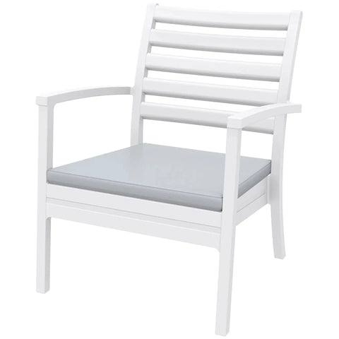 Artemis XL By Siesta With Light Grey With White Seat Cushion, Viewed From Angle In Front