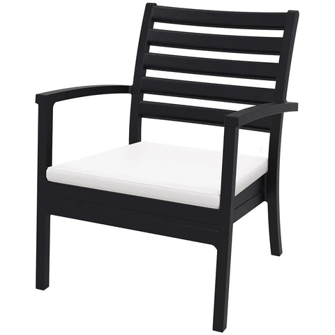 Artemis XL By Siesta With White Seat Cushion Black, Viewed From Angle In Front