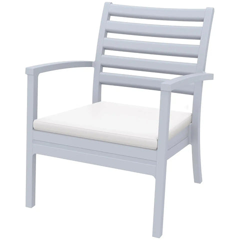 Artemis XL By Siesta With White Seat Cushion Grey, Viewed From Angle In Front