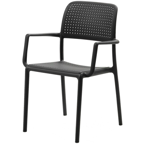 Bora Armchair By Nardi In Anthracite, Viewed From Angle In Front