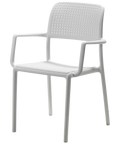Bora Armchair By Nardi In White, Viewed From Angle In Front