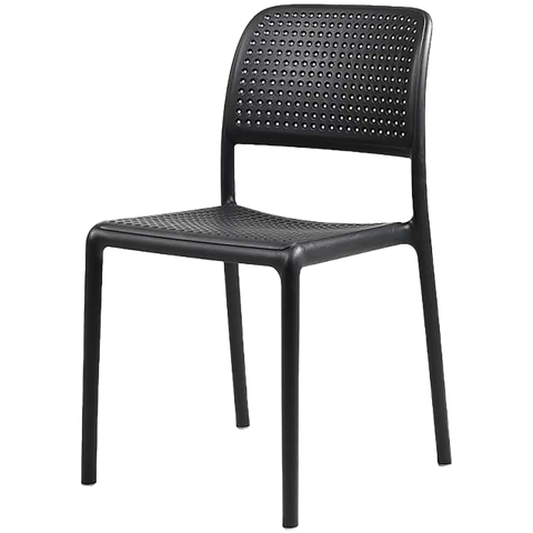 Bora Side Chair In Anthracite, Viewed From Angle In Front