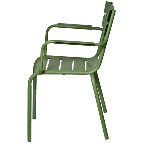 Bordeaux Armchair In Green, Viewed From Side