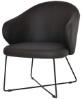 Boss Armchair In Black Vinyl With A Cross Sled In Black, Viewed From Angle In Front