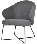 Boss Armchair In Gravity Slate With A Cross Sled In Black, Viewed From Angle In Front