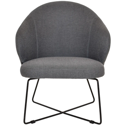 Boss Tub Chair Black Cross Sled Base With Gravity Slate Shell, Viewed From Front