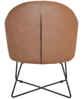 Boss Tub Chair Black Cross Sled Base With Pelle Benito Tan Shell, Viewed From Back