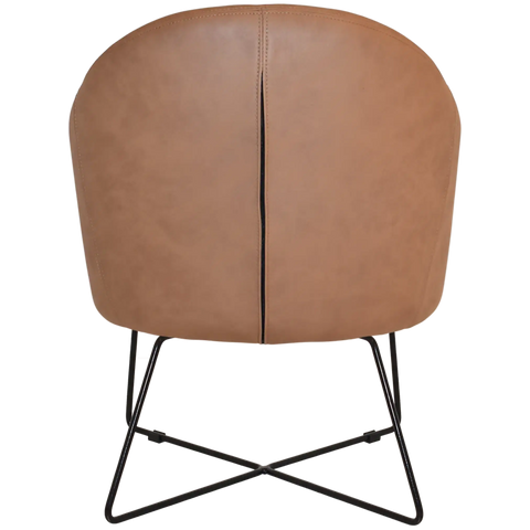 Boss Tub Chair Black Cross Sled Base With Pelle Benito Tan Shell, Viewed From Back