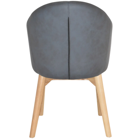 Boss Tub Chair Natural Timber 4 Leg With Pelle Navy Shell, Viewed From Back