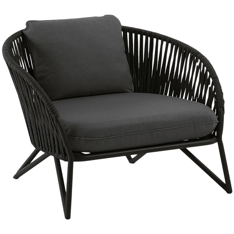 Branzie Lounge Single Seater In Black, Viewed From Front Angle
