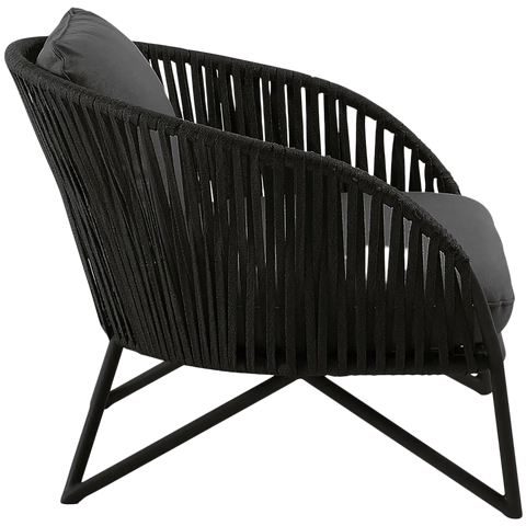 Branzie Lounge Single Seater In Black, Viewed From Side