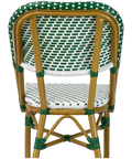 Calais Outdoor Parisian Chair Green And White, Viewed From From Behind