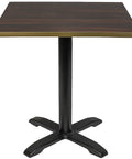 California Dining Base In Black Single 80 With Table Top View From Front