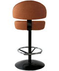 Canberra Gaming Stool With Warwick Alanis Terra Cotta Seat And Back With Black Dome Base, Viewed From Back