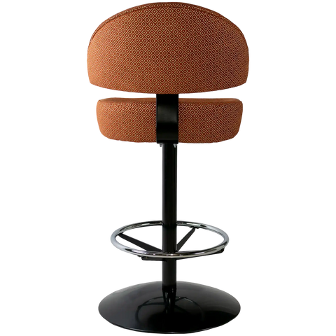 Canberra Gaming Stool With Warwick Alanis Terra Cotta Seat And Back With Black Dome Base, Viewed From Back
