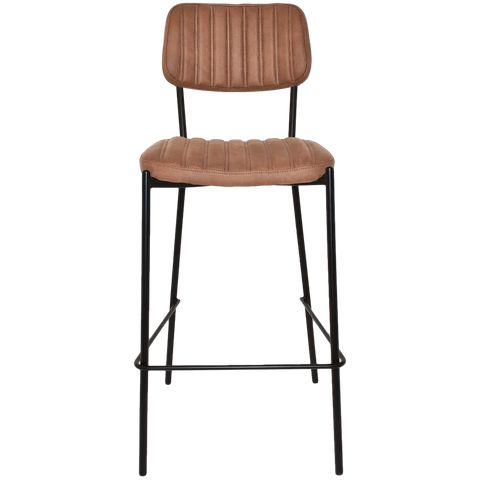 Candice Bar Stool In Eastwood Tan Vinyl, Viewed From Front