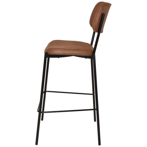 Candice Bar Stool With Eastwood Tan Upholstery, Viewed From Side