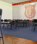 Caprice Black Bar Stools And Black Side Chairs Henley Table Base And Melamine Table Tops At Flinders Park Football Club