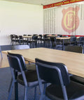Caprice Bar Stools And Side Chairs With Henley Table Base And Melamine Table Tops At Flinders Park Football Club