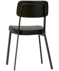 Caprice Restaurant Chair Black Backrest Black Vinyl Seat Black Frame Angle From Behind